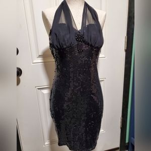 Rare Vintage Zum Zum Black Sequin Mini Dress